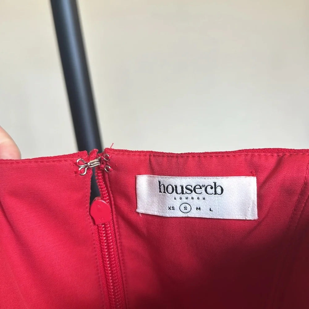 HOUSE OF CB SET‎  'Lydia' Red Rose Plunge Corset Martinez Skirt NWOT size XS